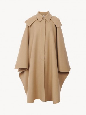 Abrigos Chloe Encapuchado Cape Beige | CHE-SR13821