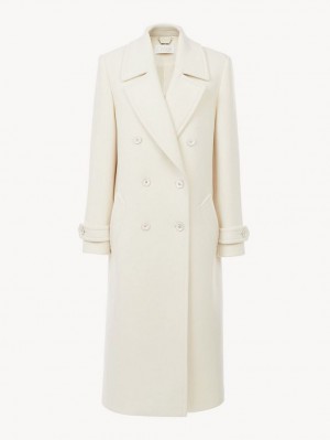 Abrigos Chloe Overcoat Blancas | CHE-SR13780