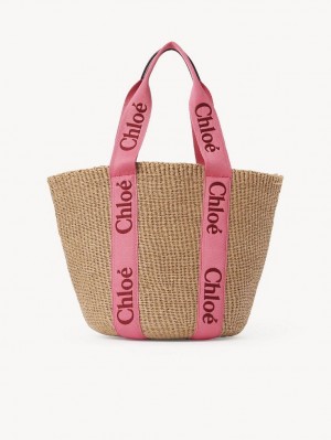 Baskets Chloe Large Woody Rosas Rojas | CHE-SR13653