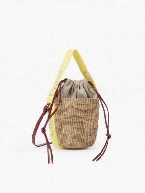 Baskets Chloe Small Woody Amarillo Beige | CHE-SR13644