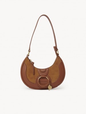 Bolsa De Hombro Chloe Hana Half Moon Marrones | CHE-SR14659