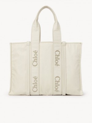 Bolsa De Hombro Chloe Large Woody Blancas | CHE-SR13429