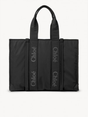 Bolsa De Hombro Chloe Large Woody Negras | CHE-SR13430