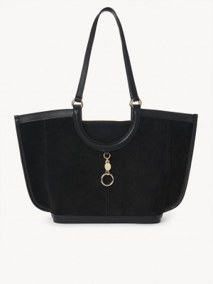 Bolsa De Hombro Chloe Mara Shopper Negras | CHE-SR14593