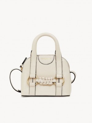 Bolsa De Hombro Chloe Saddie Micro Double Handle Beige | CHE-SR14621