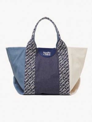 Bolso Tote Chloe Laetizia Azul Real Azul Marino | CHE-SR14705