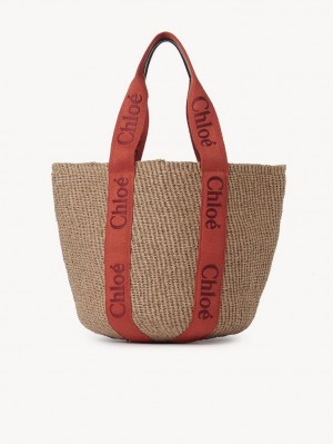 Bolso Tote Chloe Large Woody Basket Naranjas Naranjas | CHE-SR13298