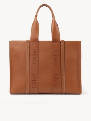 Bolso Tote Chloe Large Woody Marrones | CHE-SR13348