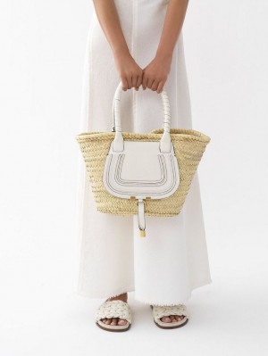 Bolso Tote Chloe Medium Marcie Basket Blancas | CHE-SR13291