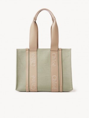 Bolso Tote Chloe Medium Woody Verde | CHE-SR13314