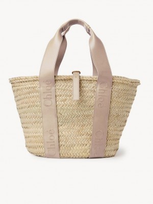 Bolso Tote Chloe Sense Medium Basket Beige | CHE-SR13382