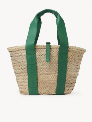 Bolso Tote Chloe Sense Medium Basket Verde | CHE-SR13297