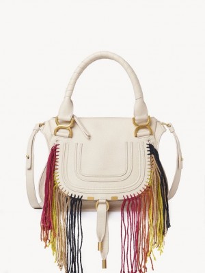 Bolsos Cruzados Chloe Marcie Small Double Carry Beige | CHE-SR13473