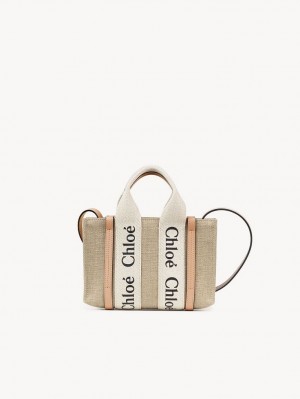 Bolsos Cruzados Chloe Mini Woody Blancas Beige | CHE-SR13507