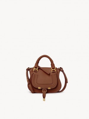 Bolsos Mini Chloe Marcie Double Carry Marrones | CHE-SR13725