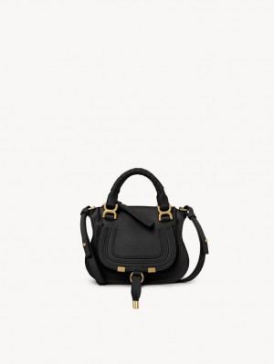 Bolsos Mini Chloe Marcie Double Carry Negras | CHE-SR13713