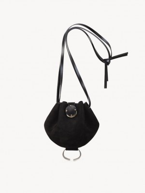 Bolsos Mini Chloe Round Pouch Negras | CHE-SR13708