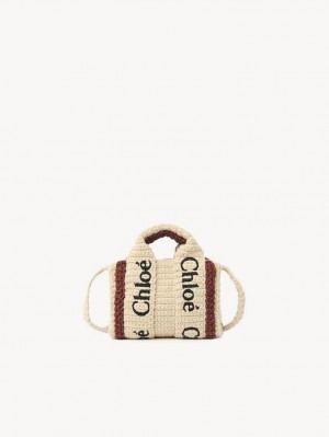 Bolsos Mini Chloe Woody Nano Tote Marrones Beige | CHE-SR13693