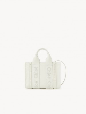 Bolsos Mini Chloe Woody Tote 1 Blancas | CHE-SR13681