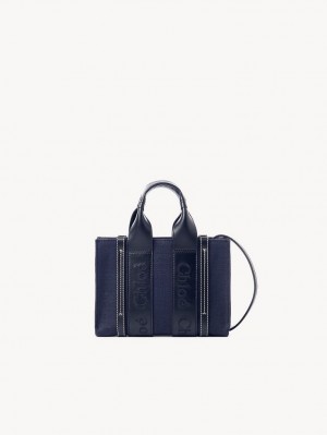 Bolsos Mini Chloe Woody Tote 4 Azules Oscuro | CHE-SR13699