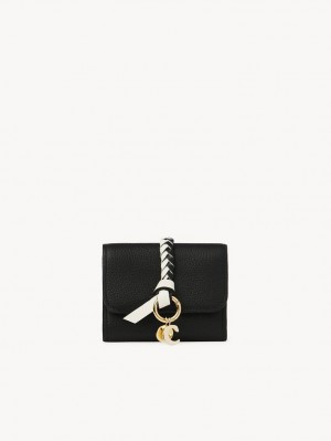 Carteras Pequeñas Chloe Alphabet Small Tri-fold Negras | CHE-SR14291