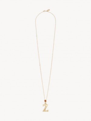 Collares Chloe Alphabet With Pendant Doradas | CHE-SR14330