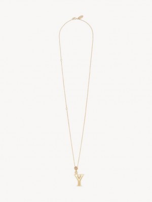 Collares Chloe Alphabet With Pendant Doradas | CHE-SR14331