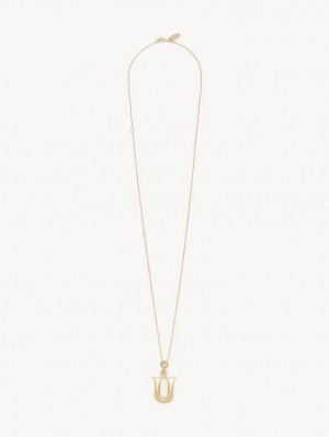 Collares Chloe Alphabet With Pendant Doradas | CHE-SR14335