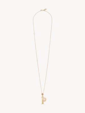 Collares Chloe Alphabet With Pendant Doradas | CHE-SR14340