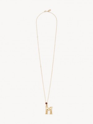 Collares Chloe Alphabet With Pendant Doradas | CHE-SR14343