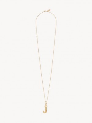 Collares Chloe Alphabet With Pendant Doradas | CHE-SR14346