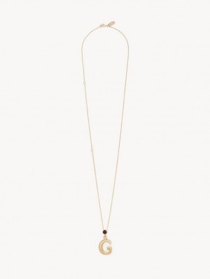 Collares Chloe Alphabet With Pendant Doradas | CHE-SR14349