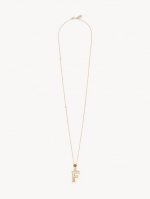 Collares Chloe Alphabet With Pendant Doradas | CHE-SR14350