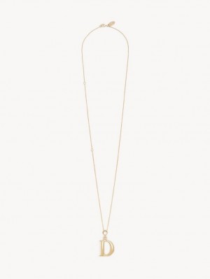 Collares Chloe Alphabet With Pendant Doradas | CHE-SR14352