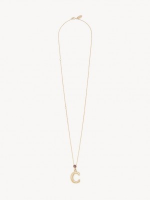 Collares Chloe Alphabet With Pendant Doradas | CHE-SR14353