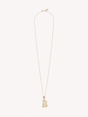 Collares Chloe Alphabet With Pendant Doradas | CHE-SR14422