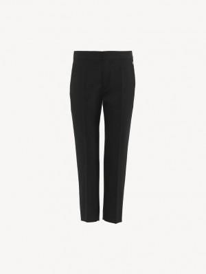 Pantalon Chloe Cropped Cigarette Negras | CHE-SR14001