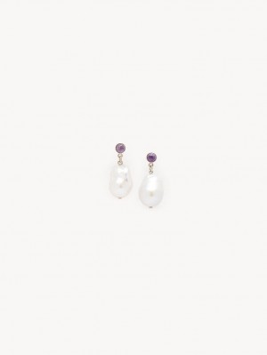 Pendientes Chloe Darcey Pl Blancas Moradas | CHE-SR14416