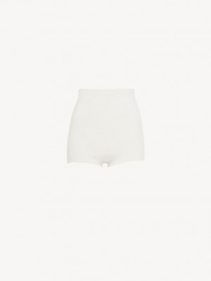 Prendas De Punto Chloe High-waisted Mini Shorts Blancas | CHE-SR13923