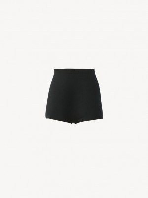 Prendas De Punto Chloe High-waisted Mini Shorts Negras | CHE-SR13924