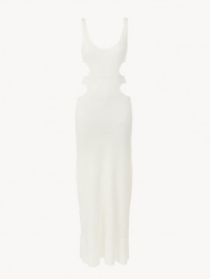 Prendas De Punto Chloe Long Tank Blancas | CHE-SR13937