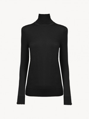 Prendas De Punto Chloe Turtleneck Negras | CHE-SR13959