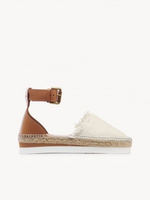 Sandalias Chloe Glyn Alpargata Blancas | CHE-SR14820