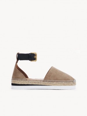 Sandalias Chloe Glyn Alpargata Kaki | CHE-SR14803