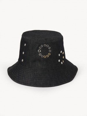 Sombreros Chloe Eyelet Negras | CHE-SR14499