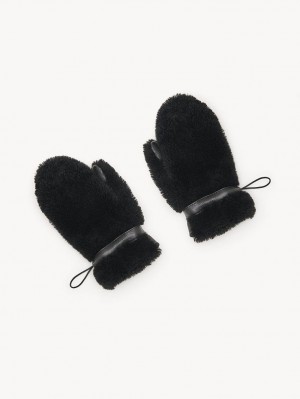 Sombreros Chloe Shearling Mittens Negras | CHE-SR14483