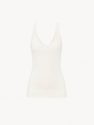 Tops Chloe Classic Tank Blancas | CHE-SR13873