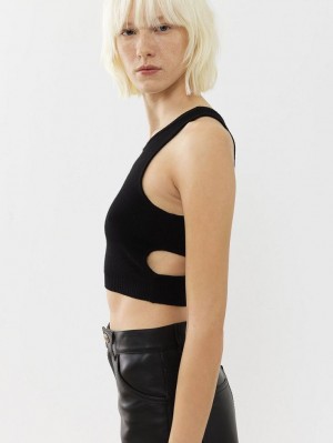 Tops Chloe Cropped Negras | CHE-SR13882