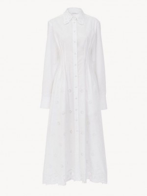 Vestido Chloe Long Shirt Blancas | CHE-SR13831