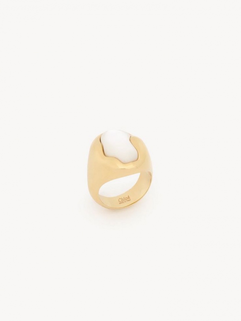 Anillos Chloe Sybil Doradas Blancas | CHE-SR14450